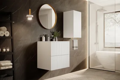 Zdjęcie produktu dla Nicole Szafka Łazienkowa 60 cm Wisząca Biała Mat Pod Umywalkę BOGART