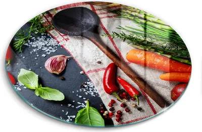 Produktbild von Glasschneideplatte - Herdabdeckplatte - fi30 cm -Schneidebrett - Spritzschutz - Küchenfutter