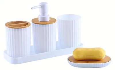 Productafbeelding van Badkameraccessoires Set met Zeepdispenser en Houder