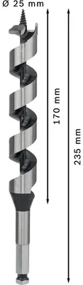 Obrázok produktu pre PRO Wood Šnekový vrták do dreva, 25 x 170 x 235 mm