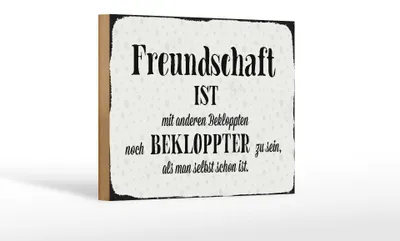 Produktbild von Holzschild Spruch 18x12cm Freundschaft ist mit anderen