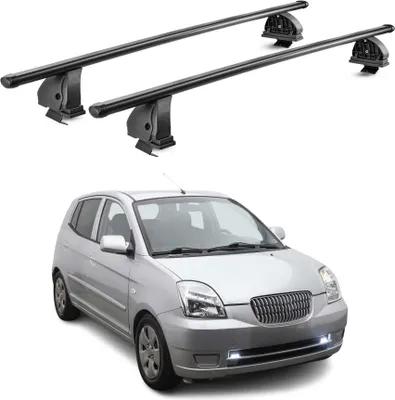 Image de Barres de toit transversales acier pour Kia Picanto I 2004-2011 Noir 2Pcs