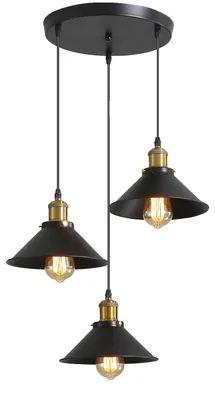 Zdjęcie produktu dla Lampa wisząca, styl vintage, 3 źródła światła, bez żarówek