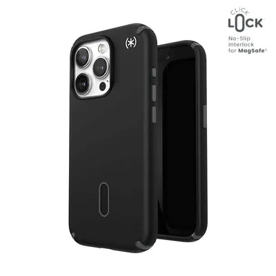Produktbild von Speck Presidio2 Pro ClickLock & MagSafe - Etui iPhone 15 Pro (Schwarz / Schiefergrau / Weiß)