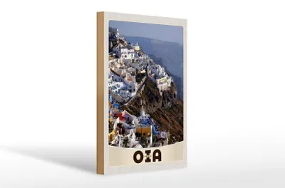 Produktbild von Holzschild Reise 20x30cm Oia Greece Griechenland Europa Insel