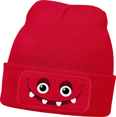 Produktbild von Wintermütze Kinder Beanie Jungen Monster Patch Aufdruck Print Strickmütze Kindermütze MoonWorks®