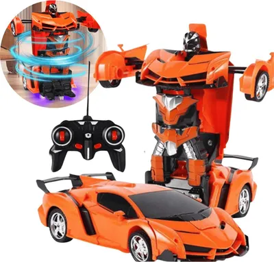 Immagine prodotto di Macchina Robot RC 2in1 Arancione radiocomandata drift luci effetti sonori trasformabile giocattolo regalo