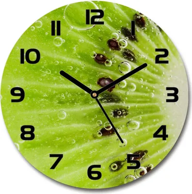 Produktbild von Wanduhr aus Glas 30fi Glasbild Glasuhr Gehärtetes Glas - schwarze-zeiger - Kiwi