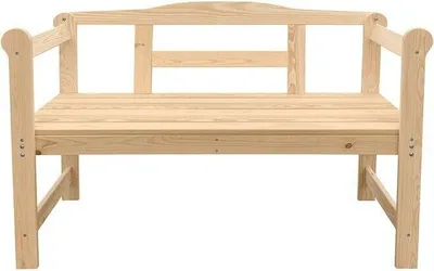Produktbild von Gartenbank Parkbank Massivholz Park Stabil Holz Natur biss 2 Person Bank 118cm