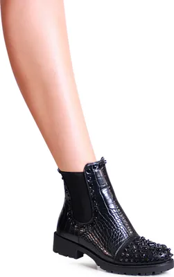 Produktbild von topschuhe24 2533 Damen Plateau Stiefeletten Chelsea Boots , Farbe:Schwarz, Größe:36 EU