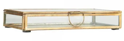 Produktbild von Ib Laursen Glasschachtel mit Deckel Solitaire länglich Gold (11,7x4x22,3 cm)