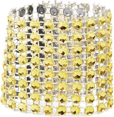 Produktbild von Serviettenring mit 8 Reihen Strass - Serviettenband für Hochzeits- und Bankettddekorationen - Gold 50 Stück.