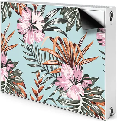 Produktbild von Magnet Heizkörperverkleidung Heizkörper-Abdeckung Heizung Heizkörper 90x60 cm  - Blumen, Hibiskus