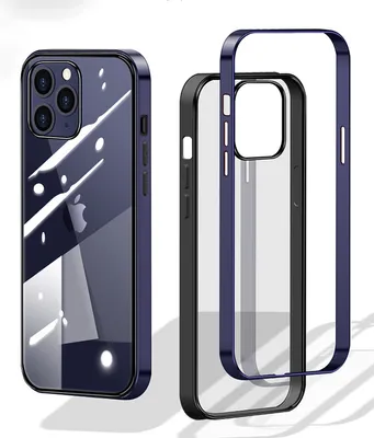 Produktbild von Hülle für Apple iPhone 12 Pro Max - Electroplating Handyhülle Schutzhülle Hartschalen Transparent Case - Blau