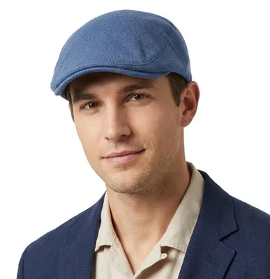 Produktbild von Schiebermütze Herren Frühling/Herbst Strick Flatcap Newsboy Barett M-L Hellblau
