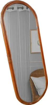 Produktbild von SIT Möbel Wand-Spiegel | oval | Rahmen Rattan natur | B 44 x T 3,5 x H 120 cm | 05354-01 | Serie RATTAN