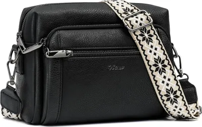 Image de HILAEX Sac à bandoulière Femme 4 compartiments Anti-vol Cuir Crossbody Bag
