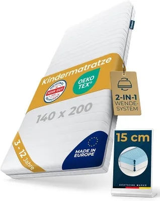 Imagen del producto de Colchón para cuna o cama juvenil, de 140x200 cm, para niños