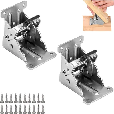 Produktbild von Selbstverriegelnde Scharniere, 2 Stück, Klapptischbein, unsichtbare Scharniere, verriegelbare Ausziehtisch-, Schranktürscharniere für Arbeitstisch, Tisch und Stuhl