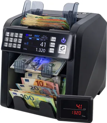 Produktbild von Jubula MV-600 Geldzählmaschine, Banknotensortierer für gemischte Geldscheine | Sicher | Exakt | EUR, USD, GBP, SEK usw. | Banknotenzähler