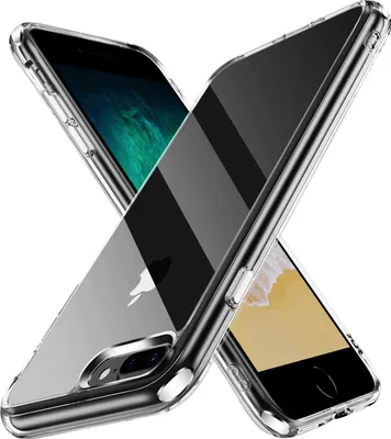 Produktbild von iPhone 8 Plus Hülle, Kristall Klar PC Hartschale TPU Bumper Ecke Kante Stoßfest Schutzhülle für iPhone 8 Plus / 7 Plus