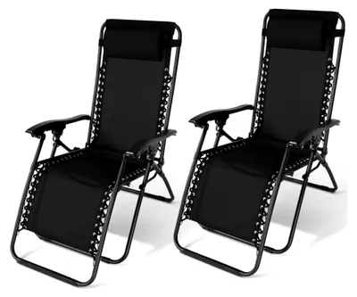 Produktbild von 2er-Set Gartensessel mit Neigungsverstellung Relax Grand Comfort schwarz