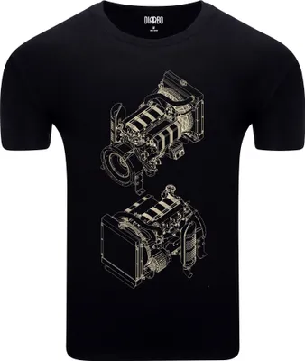 Immagine prodotto di Diarbo t-shirt da uomo con stampa blueprint motore diesel nero taglia XXXL