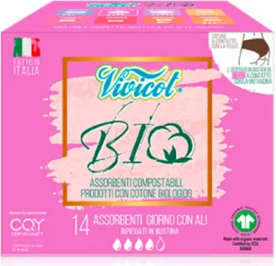 PODPASKI HIGIENICZNE ZE SKRZYDEŁKAMI NA DZIEŃ ECO 14 szt. - VIVICOT