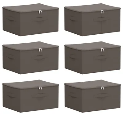 Immagine prodotto di vidaXL Contenitore portaoggetti, 6 pezzi, tessuto non tessuto, 43 x 34 x 23 cm, 33,6 L, grigio