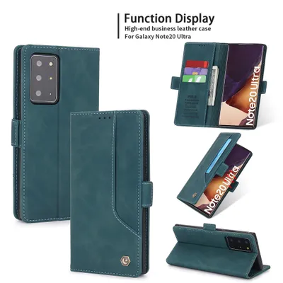 Obrázek produktu pro RetroPolyuretankožené pouzdro pro Samsung Galaxy Note 20 Ultra 5G peněženkový design pouzdro s držákem na karty a stojánkem modré