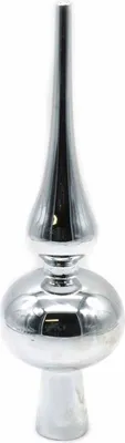 Produktbild von Weihnachtsbaumspitze 20cm Christbaumspitze Tannenbaumspitze Baumschmuck Spitze, Farbe:silber