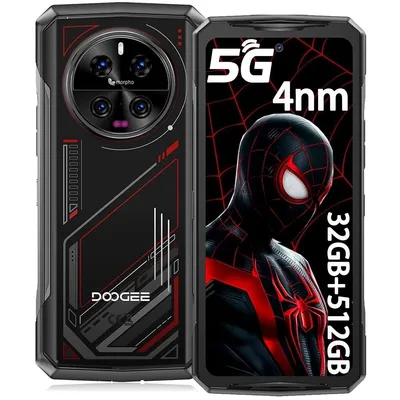 DOOGEE V40 5G Outdoor Handy Ohne Vertrag Android 14, Dimensity 7300, 32GB+512GB Outdoor Smartphone 8680mAh/33W 6.78" 120Hz 108MP+20MP Nachtsicht, Rot