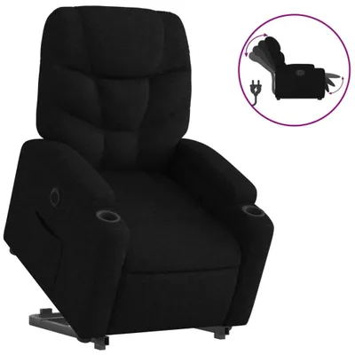 Produktbild von Relaxsessel mit Aufstehhilfe Elektrisch Schwarz Stoff