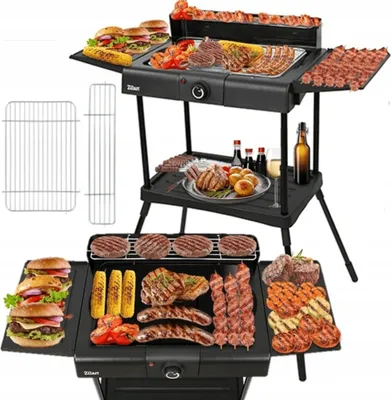 Produktbild von Duży Stojący Grill Elektryczny Ogrodowy Termostat 2400W 6W1 Xxl