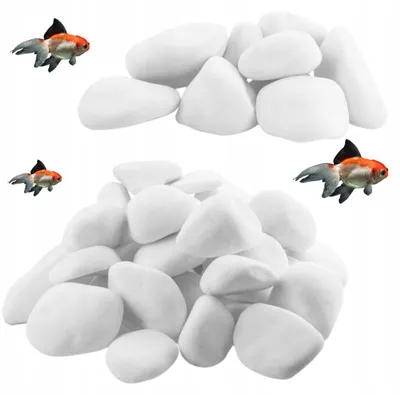 Obrázek produktu pro Akvarijní dekorace, bílý otoczak do akvária, přírodní kámen, 1 kg, 6 až 15 cm