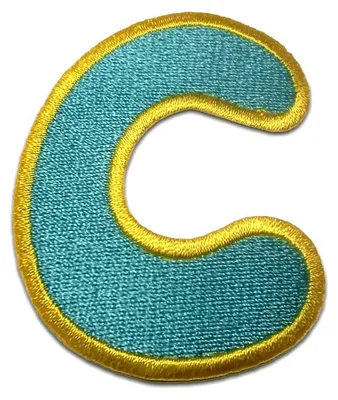 Produktbild von Buchstabe C - 6.2x4.9cm: Alphabet Buchstaben Einzeln Auswählbar - Aufnäher, Bügelbild, Aufbügler, Applikationen, Patches, Flicken, Zum Aufbügeln