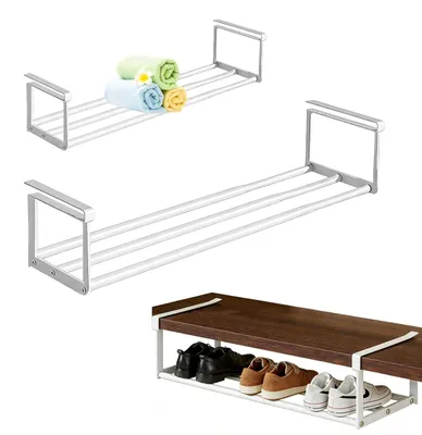 Ausziehbares Hängeregal 40–70 cm, Kohlenstoffstahl, weiß