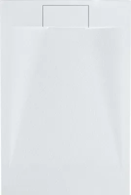 Produktbild von BELIANI Duschwanne Weiß SMC-Masse Steinoptik Flach Rechteckig 80x120 cm mit Ablauf Seitlich Ablaufgarnitur Ablaufrinne Schürze 3 cm Hoch Duschtasse