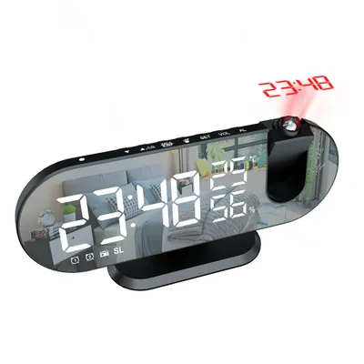 Produktbild von Projektionswecker, Digitalwecker mit Projektion, Funkwecker mit Anschluss, Großes LED Display, Snooze Dual Alarm, Projektionshelligkeit