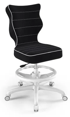 Zdjęcie produktu dla Krzesło Wzrostowe Dla Dzieci I Młodzieży, Ergonomiczne Krzesło Do Biurka, Dla Osób O Wzroście 146-176 Cm, Kolor: Biały (Jasmine 01), Z Podniesioną Podnóżkiem