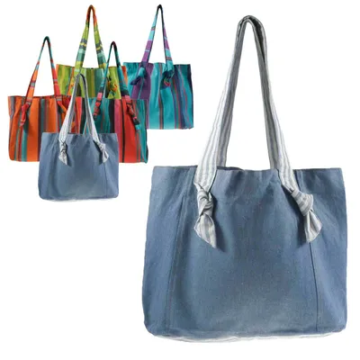 Produktbild von Umhängetasche aus Baumwolle handgewoben 45x38cm Shopper bunt