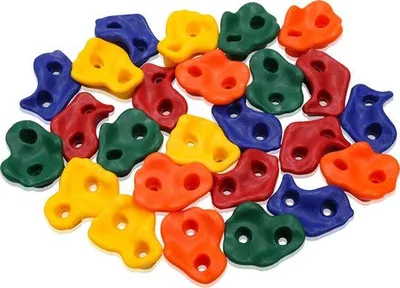 Image de Prises d'escalade pour enfants - supportant jusqu'à 200 kg - 10 pièces, système de fixation inclus - Prises d'escalade extérieures pour enfants - Robustes et antidérapantes