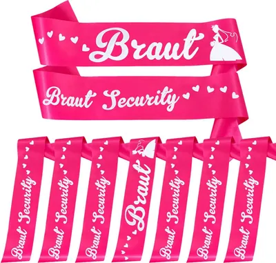 Produktbild von Oblique Unique Schärpe Braut + Braut Security Schärpen Set JGA Hen Party Bride to be pink