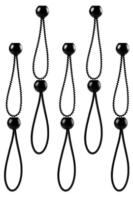 Produktbild von 30 Stück Bungee-Seil für Outdoor mit Clips zur Zeltbefestigung aus Nylon und Kunststoff in Schwarz für Camping, Markisen und Wohnwagen