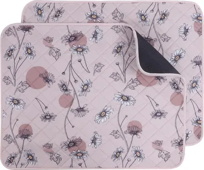Image de IEUUMLER Tapis pour chiots Lavable Chien Tapis de dressage 91x58cm 2 pièces Rose Pâquerette