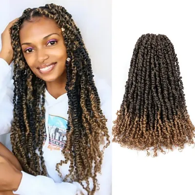 Image de Cheveux synthétiques pour tresses "Passion Twist", 18 pouces, lot de 8, couleur T1B/27