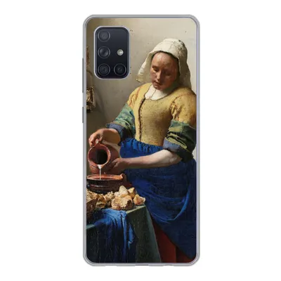 Produktbild von MuchoWow® Handyhülle Schutzhülle Hülle für Samsung Galaxy A51 Das Milchmädchen - Gemälde von Johannes Vermeer Silikon Softcase Handy Hülle - Schutzabdeckung