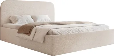 Image de Selsey Sonvivo - Lit rembourré 180x200 avec sommier, bouclé, couleur crème