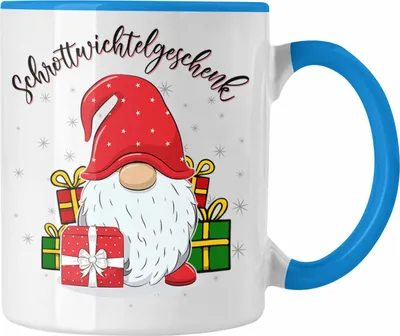 Produktbild von Trendation - Schrott-Wichtelgeschenk für Frauen Kollegen Geschenk Wichteln Weihnachten Wichtel Figur Geschenkidee Schrottwichteln (Blau)