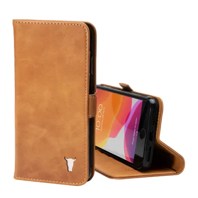 Zdjęcie produktu dla Skórzane etui TORRO na iPhone SE i iPhone 8/7 (z funkcją podstawki) - jasnobrązowe